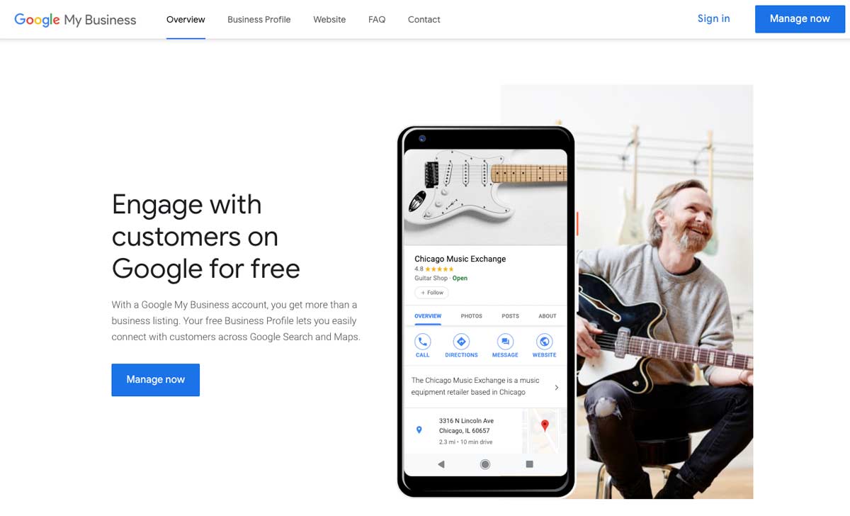 Google My Business Landing Page